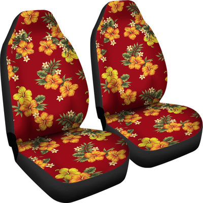 Orange Hibiscus Pattern Print Design HB026 Universal Fit Car Seat Covers-JorJune