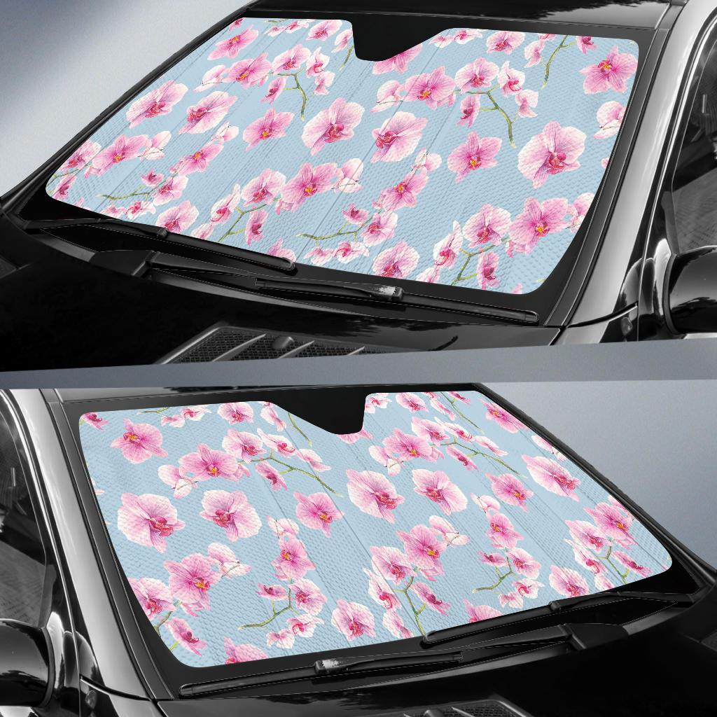 Orchid Pattern Print Design A01 Car Sun Shades-JORJUNE.COM