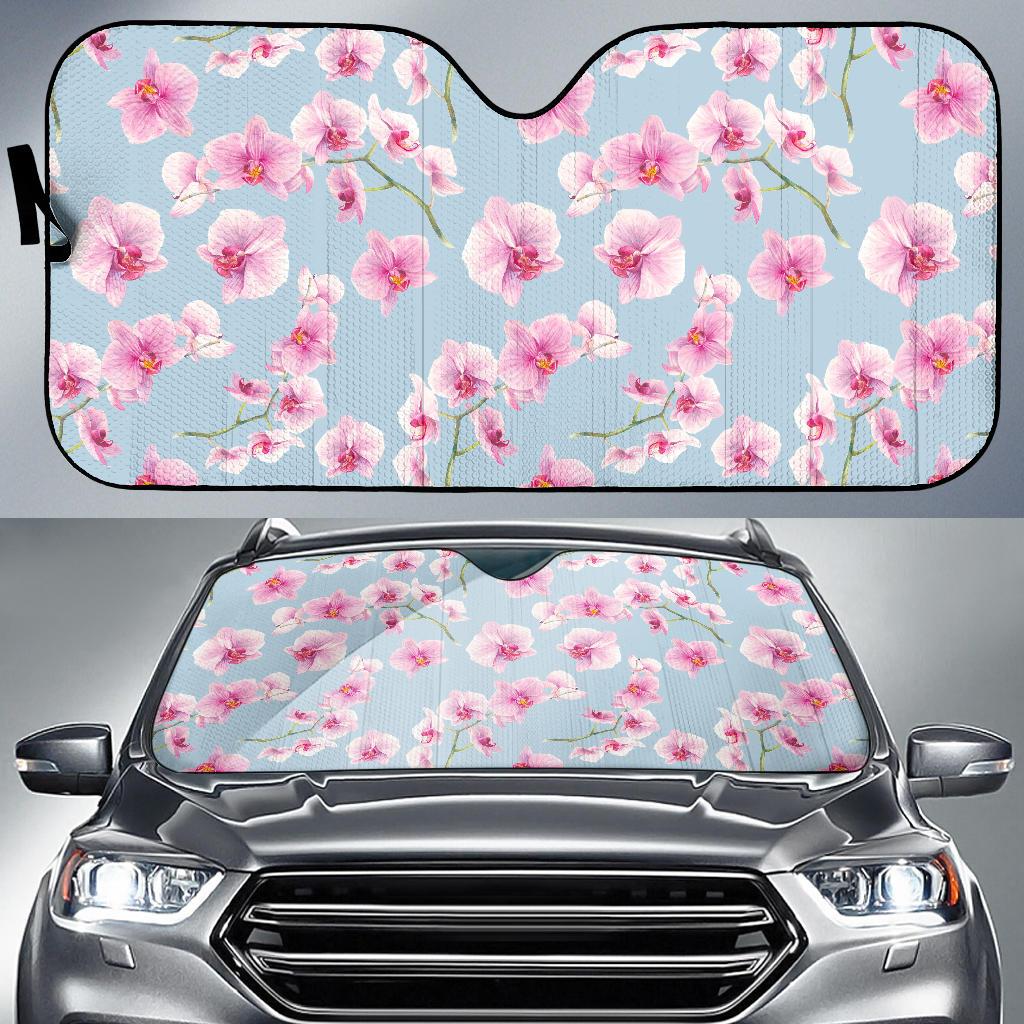 Orchid Pattern Print Design A01 Car Sun Shades-JORJUNE.COM