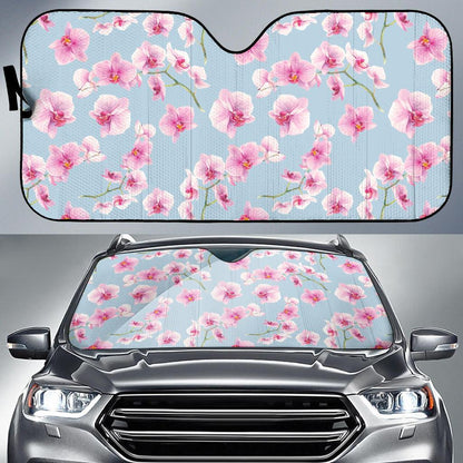 Orchid Pattern Print Design A01 Car Sun Shades-JORJUNE.COM