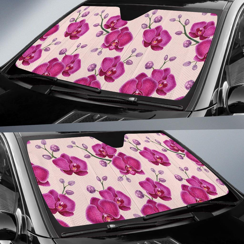 Orchid Pattern Print Design A02 Car Sun Shades-JORJUNE.COM