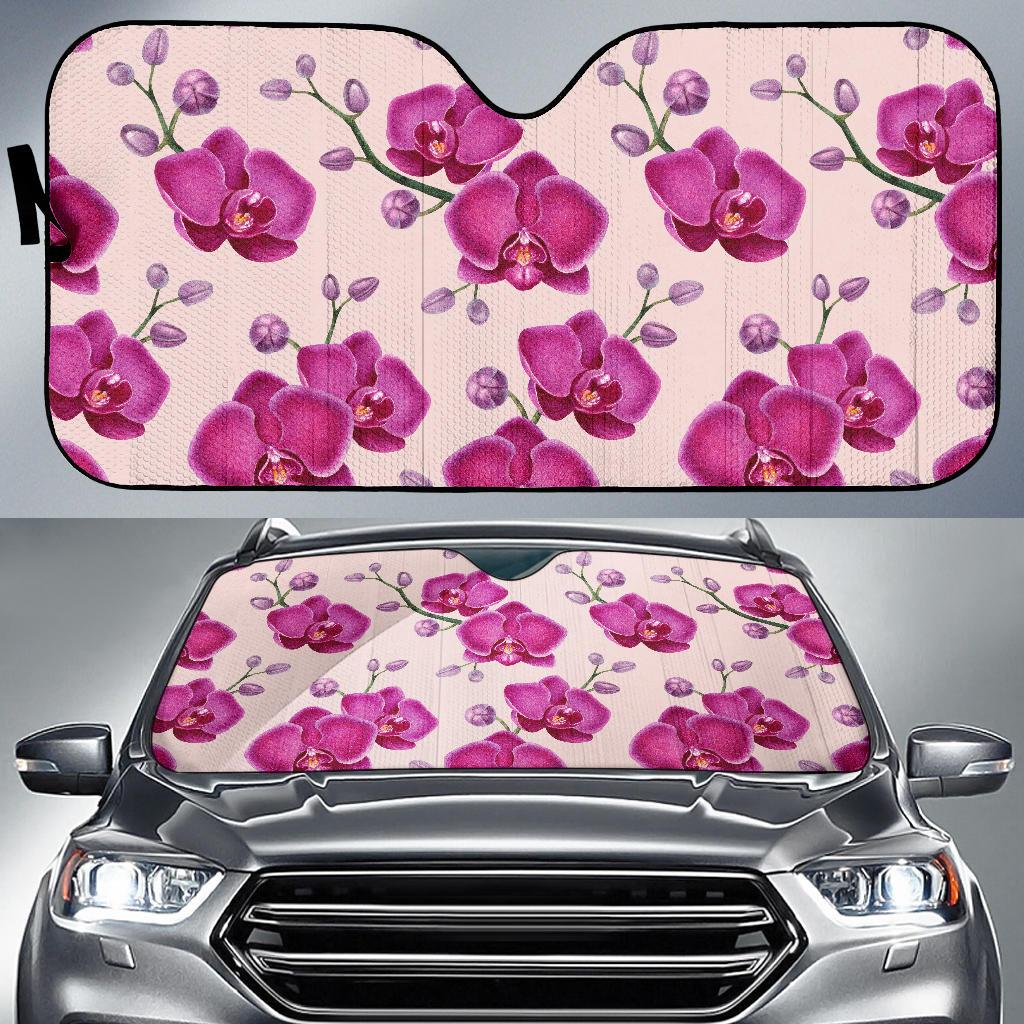 Orchid Pattern Print Design A02 Car Sun Shades-JORJUNE.COM