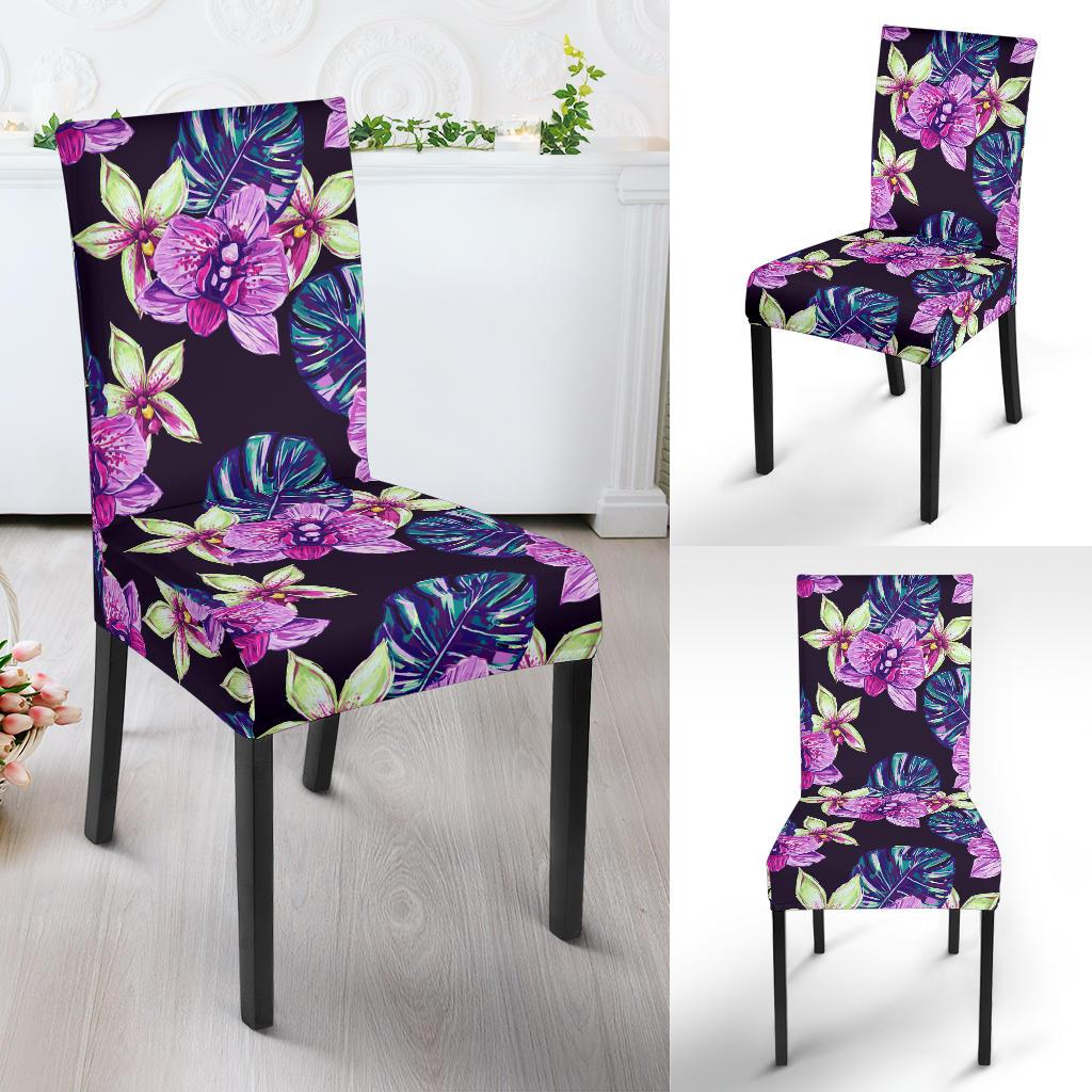 Orchid Pattern Print Design OR010 Dining Chair Slipcover-JORJUNE.COM