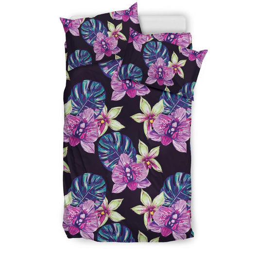 Orchid Pattern Print Design OR010 Duvet Cover Bedding Set-JORJUNE.COM