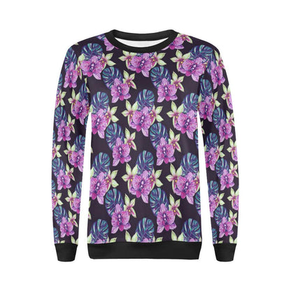 Orchid Pattern Print Design OR010 Women Long Sleeve Sweatshirt-JorJune