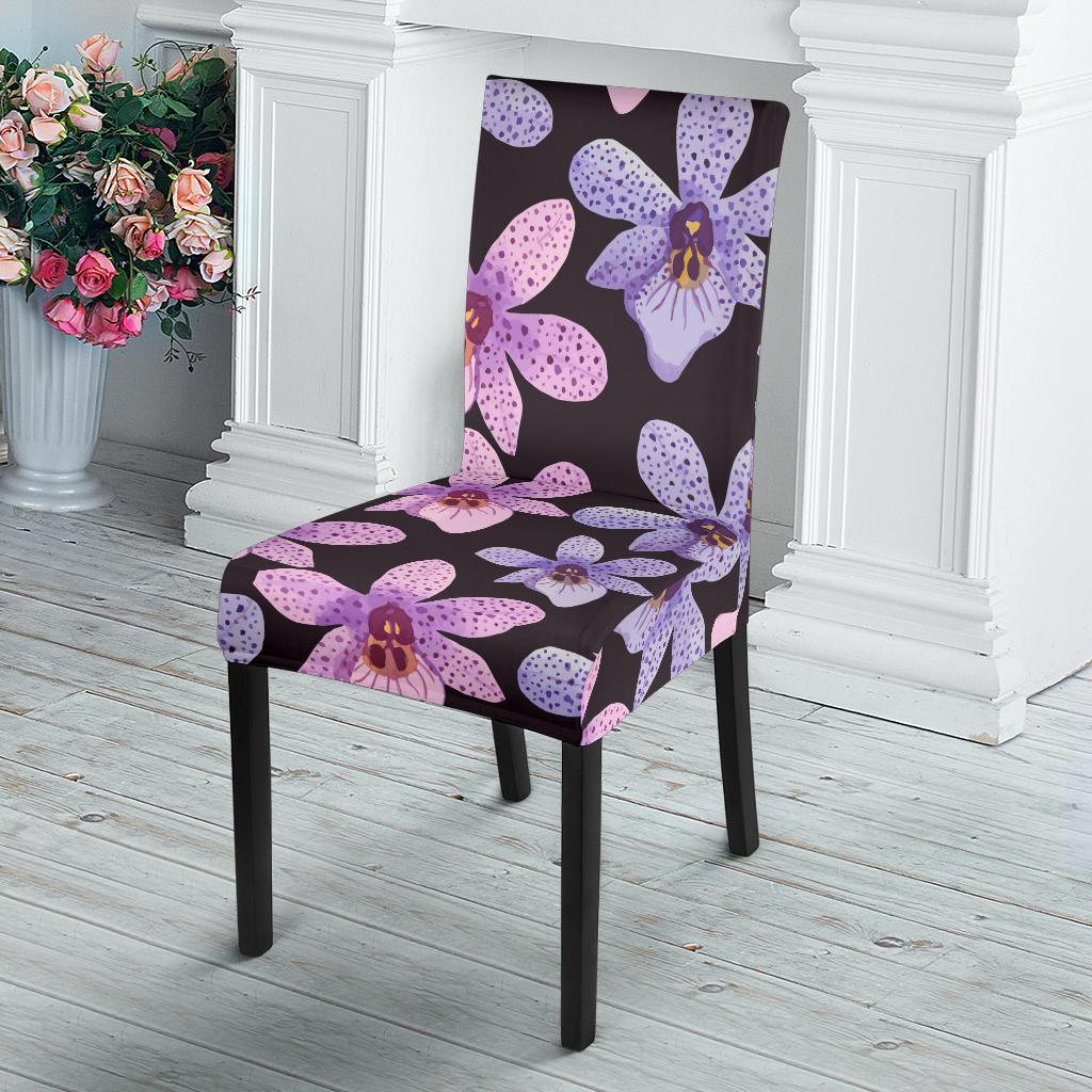 Orchid Pattern Print Design OR08 Dining Chair Slipcover-JORJUNE.COM