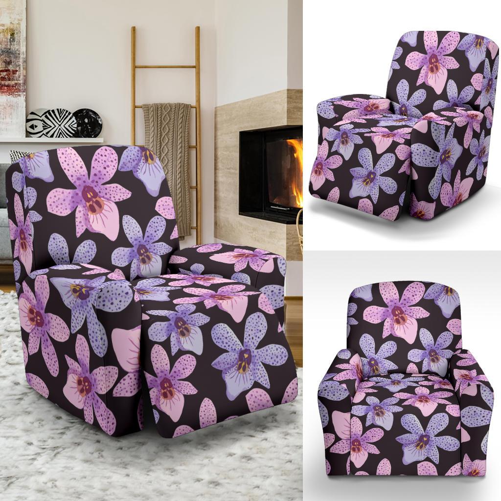 Orchid Pattern Print Design OR08 Recliner Slipcover-JORJUNE.COM