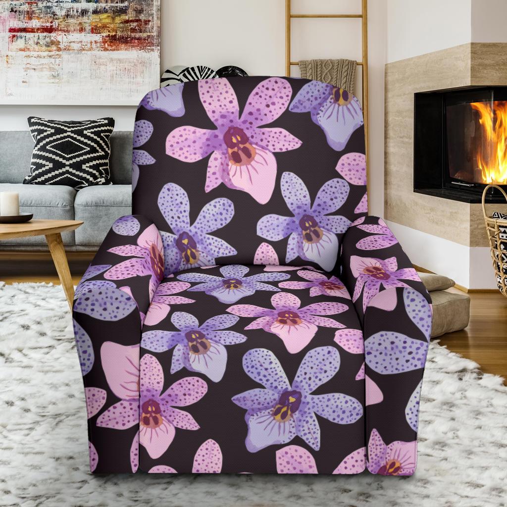 Orchid Pattern Print Design OR08 Recliner Slipcover-JORJUNE.COM
