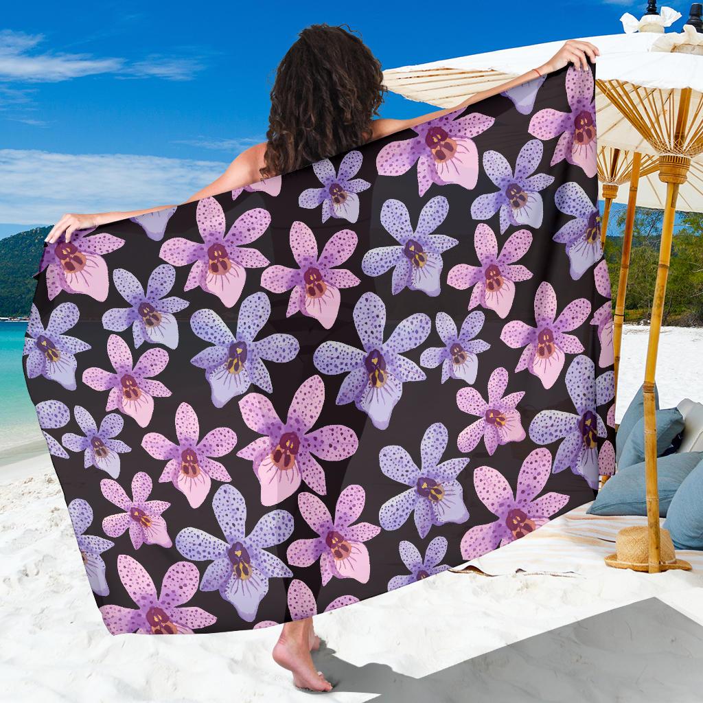 Orchid Pattern Print Design OR08 Sarong Pareo Wrap-JORJUNE.COM