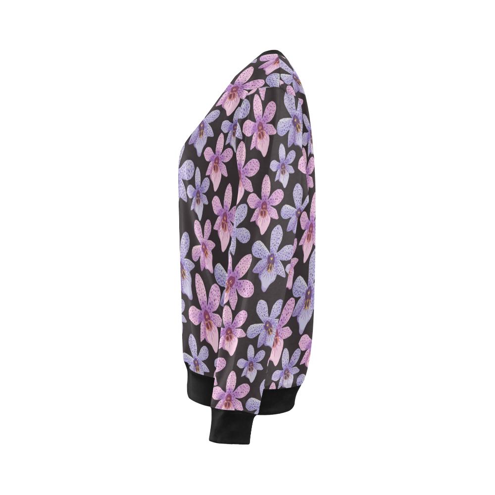 Orchid Pattern Print Design OR08 Women Long Sleeve Sweatshirt-JorJune