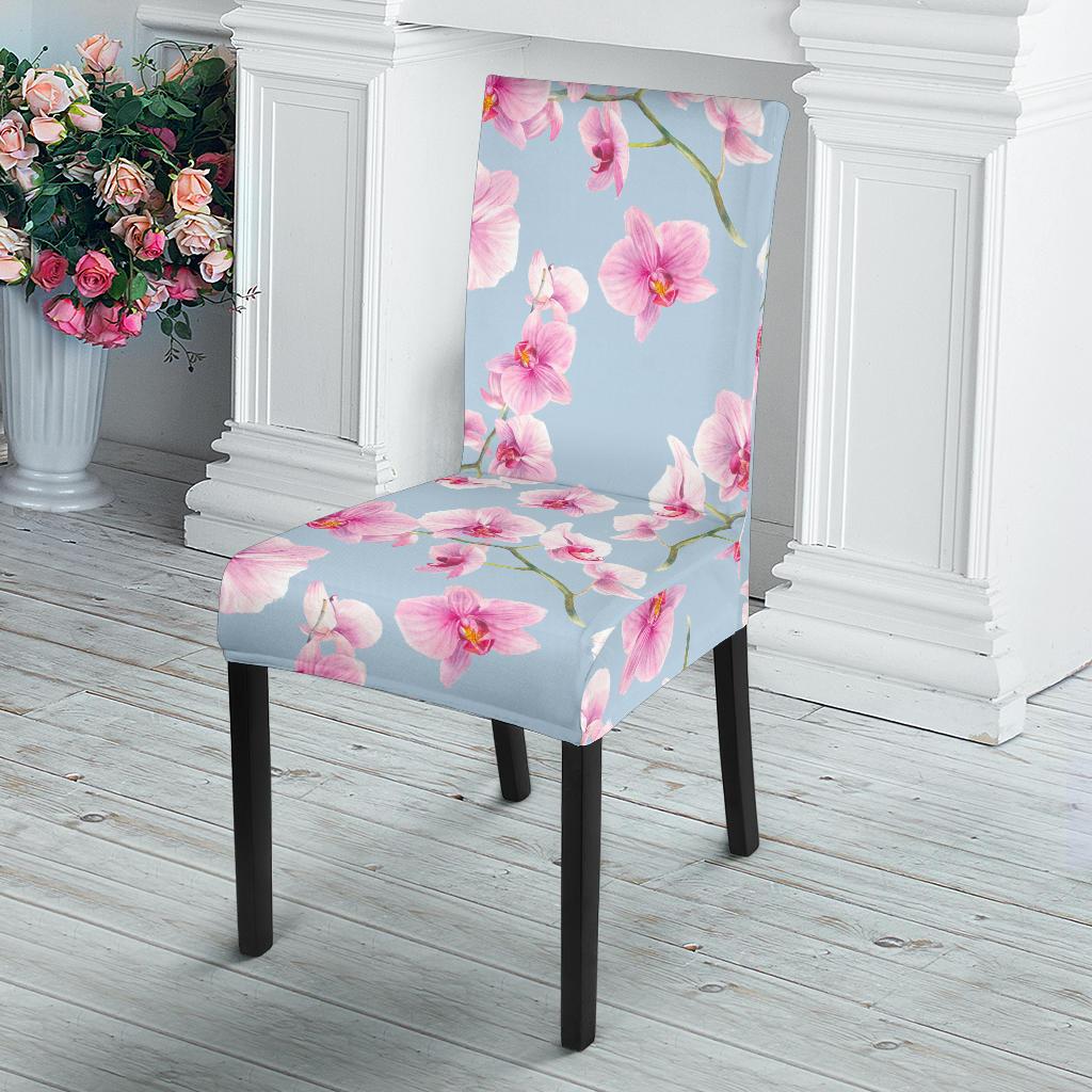 Orchid Pink Pattern Print Design OR01 Dining Chair Slipcover-JORJUNE.COM