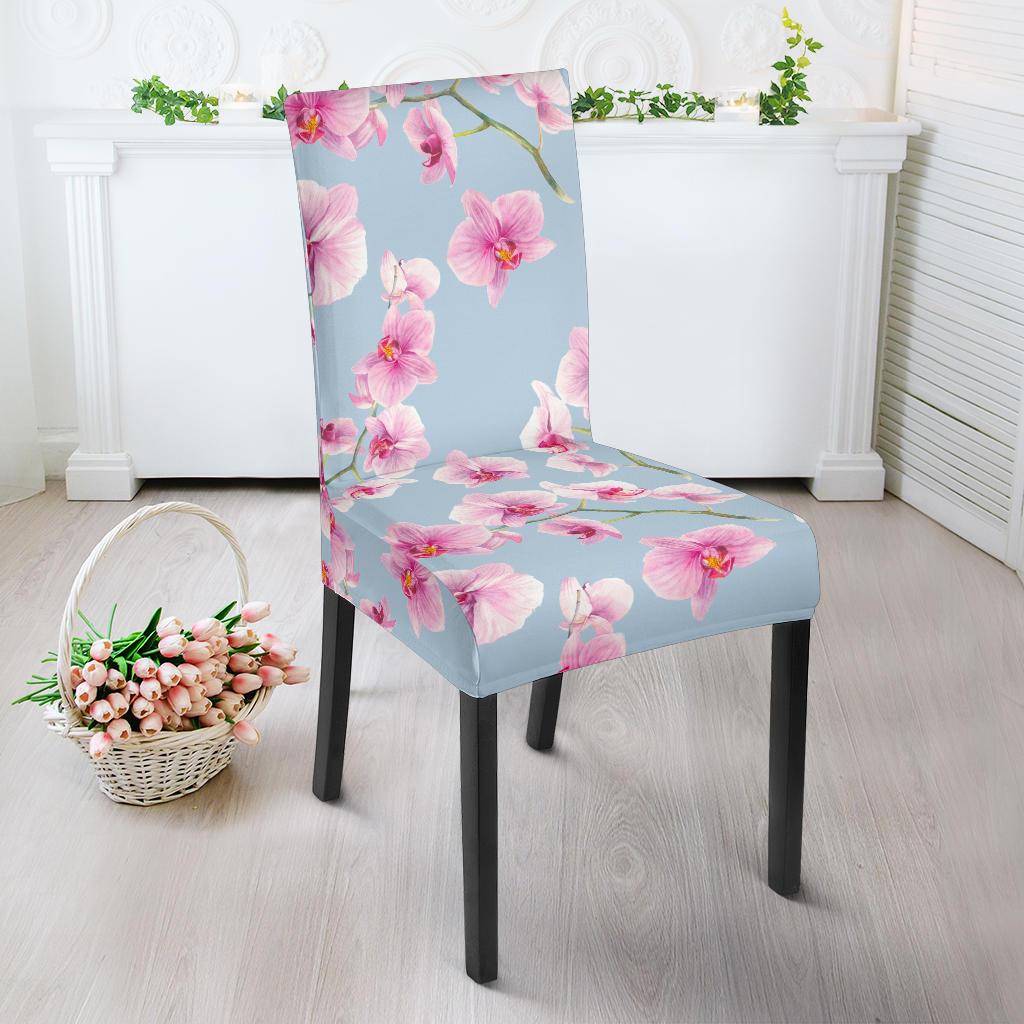 Orchid Pink Pattern Print Design OR01 Dining Chair Slipcover-JORJUNE.COM