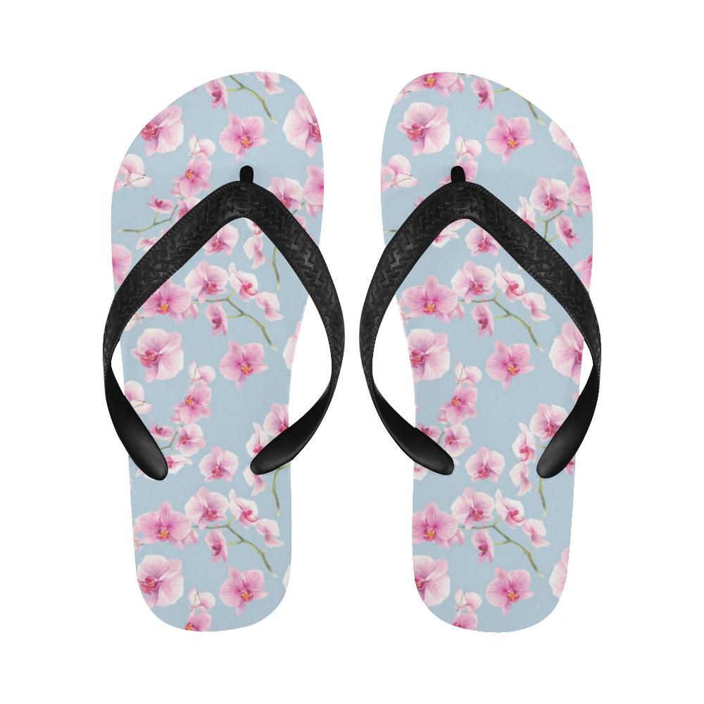 Orchid Pink Pattern Print Design OR01 Flip Flops-JorJune