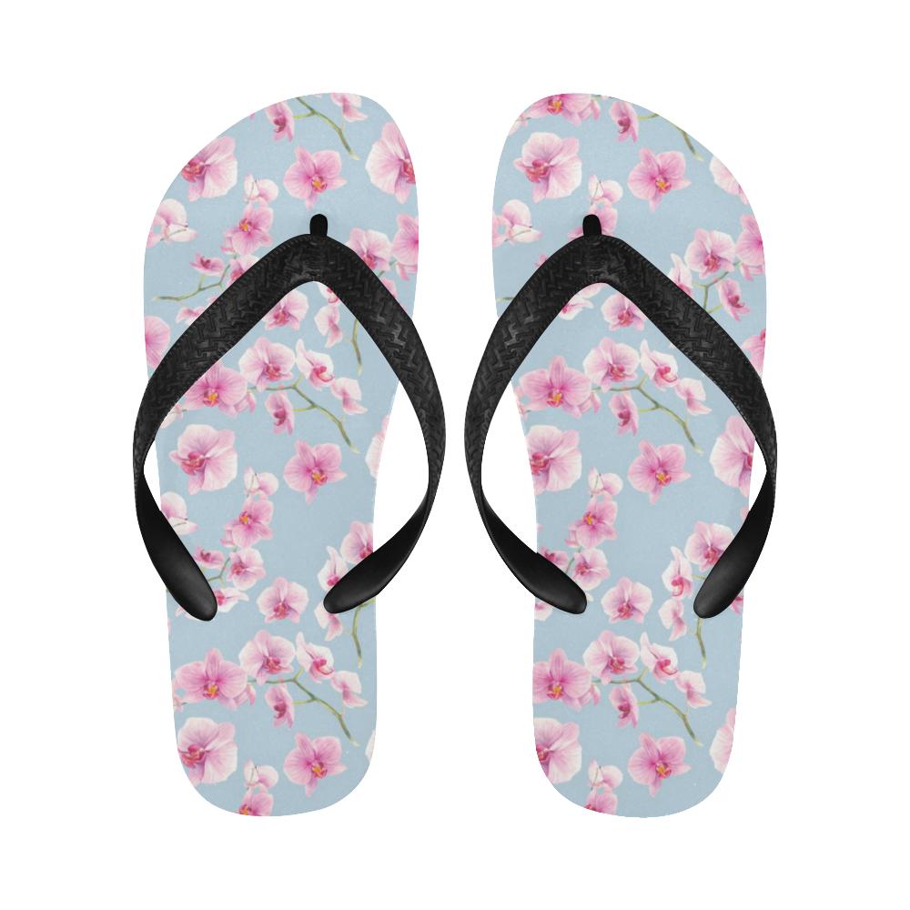 Orchid Pink Pattern Print Design OR01 Flip Flops-JorJune