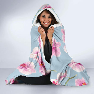 Orchid Pink Pattern Print Design OR01 Hooded Blanket-JORJUNE.COM