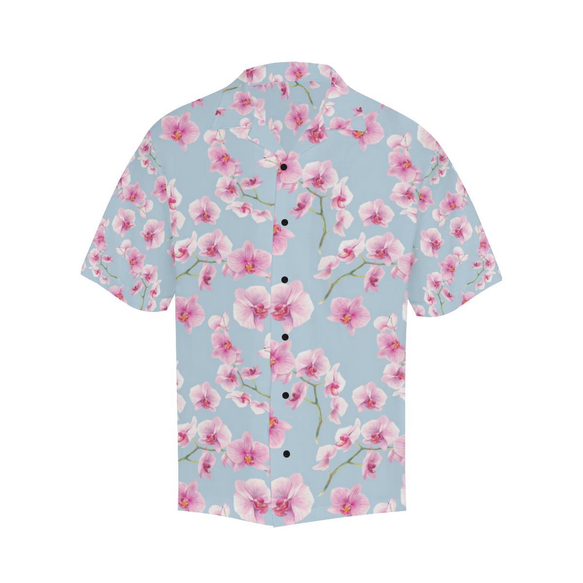 Orchid Pink Pattern Print Design OR01 Men Hawaiian Shirt-JorJune