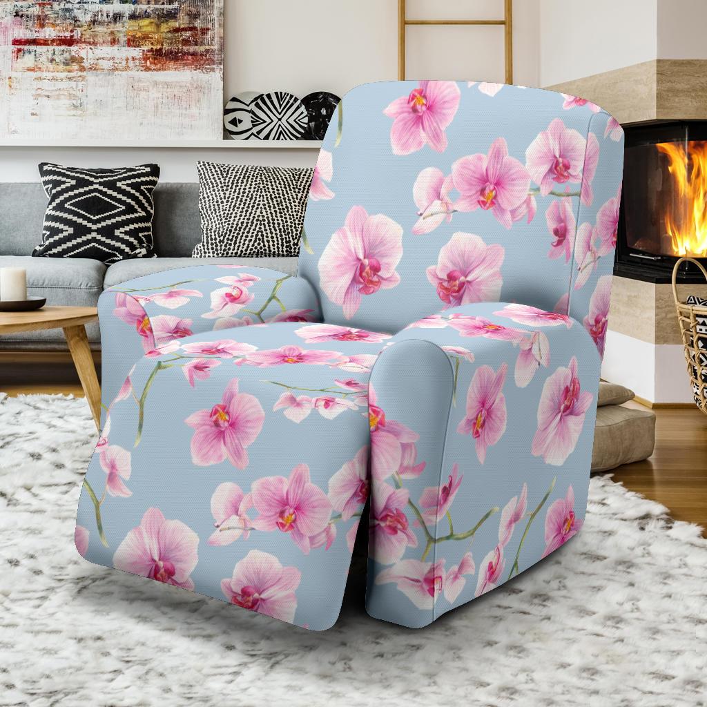 Orchid Pink Pattern Print Design OR01 Recliner Slipcover-JORJUNE.COM