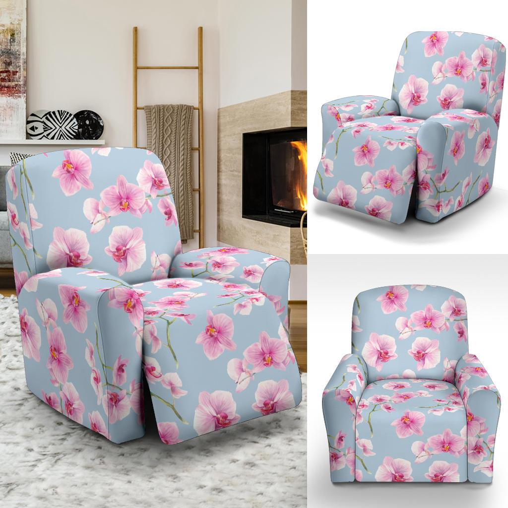 Orchid Pink Pattern Print Design OR01 Recliner Slipcover-JORJUNE.COM