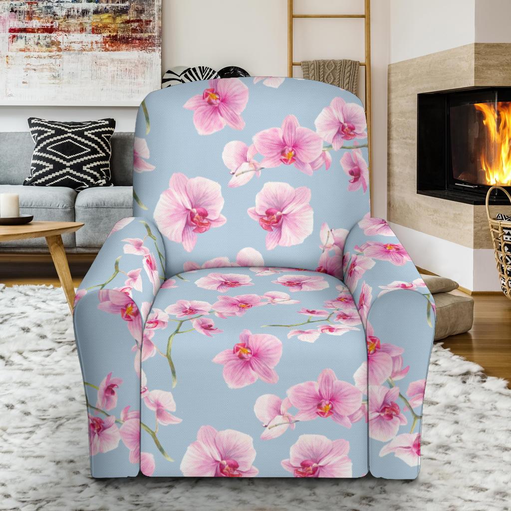 Orchid Pink Pattern Print Design OR01 Recliner Slipcover-JORJUNE.COM