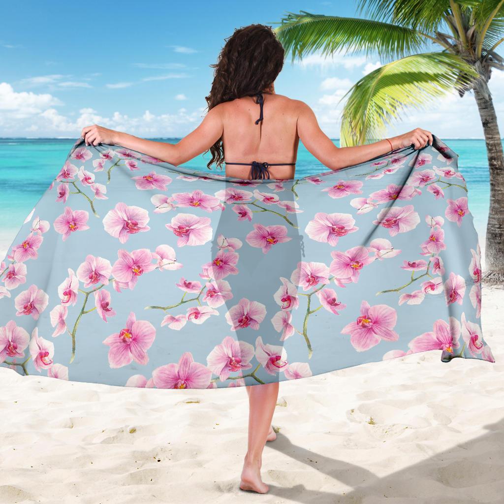 Orchid Pink Pattern Print Design OR01 Sarong Pareo Wrap-JORJUNE.COM