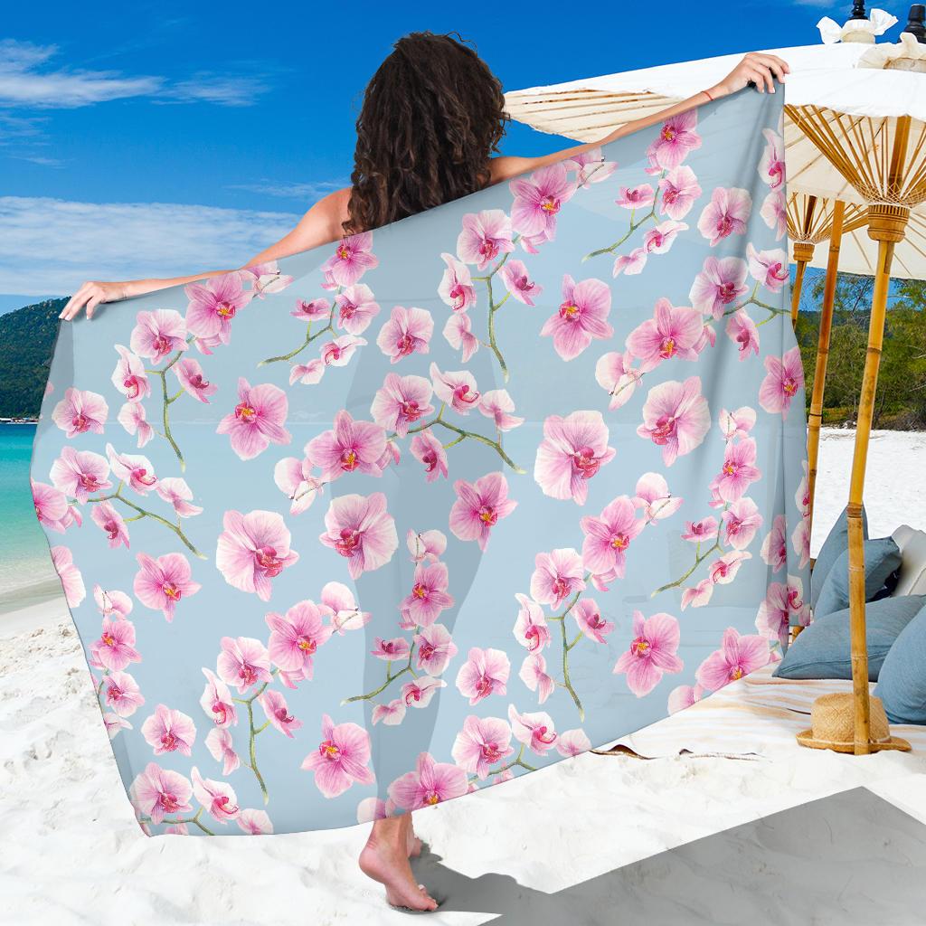 Orchid Pink Pattern Print Design OR01 Sarong Pareo Wrap-JORJUNE.COM