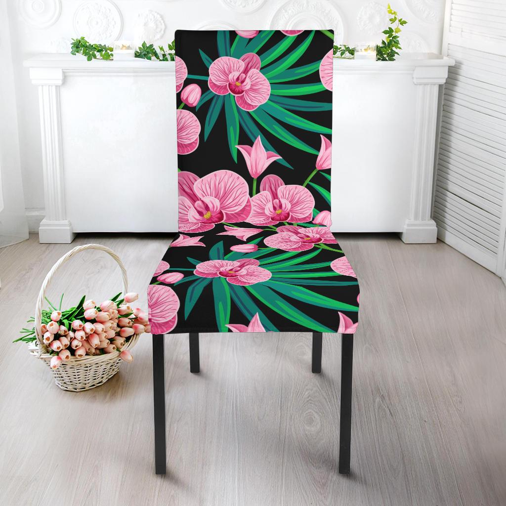 Orchid Pink Pattern Print Design OR06 Dining Chair Slipcover-JORJUNE.COM