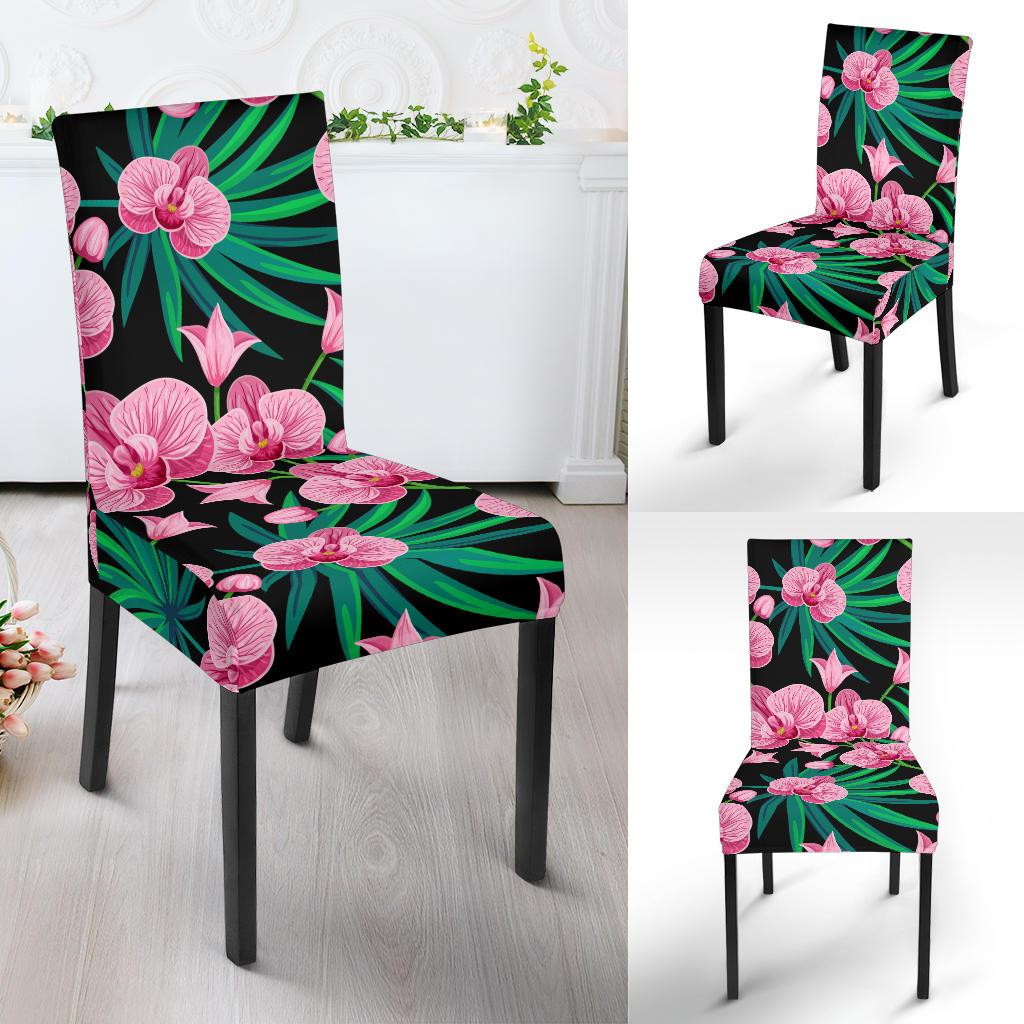 Orchid Pink Pattern Print Design OR06 Dining Chair Slipcover-JORJUNE.COM
