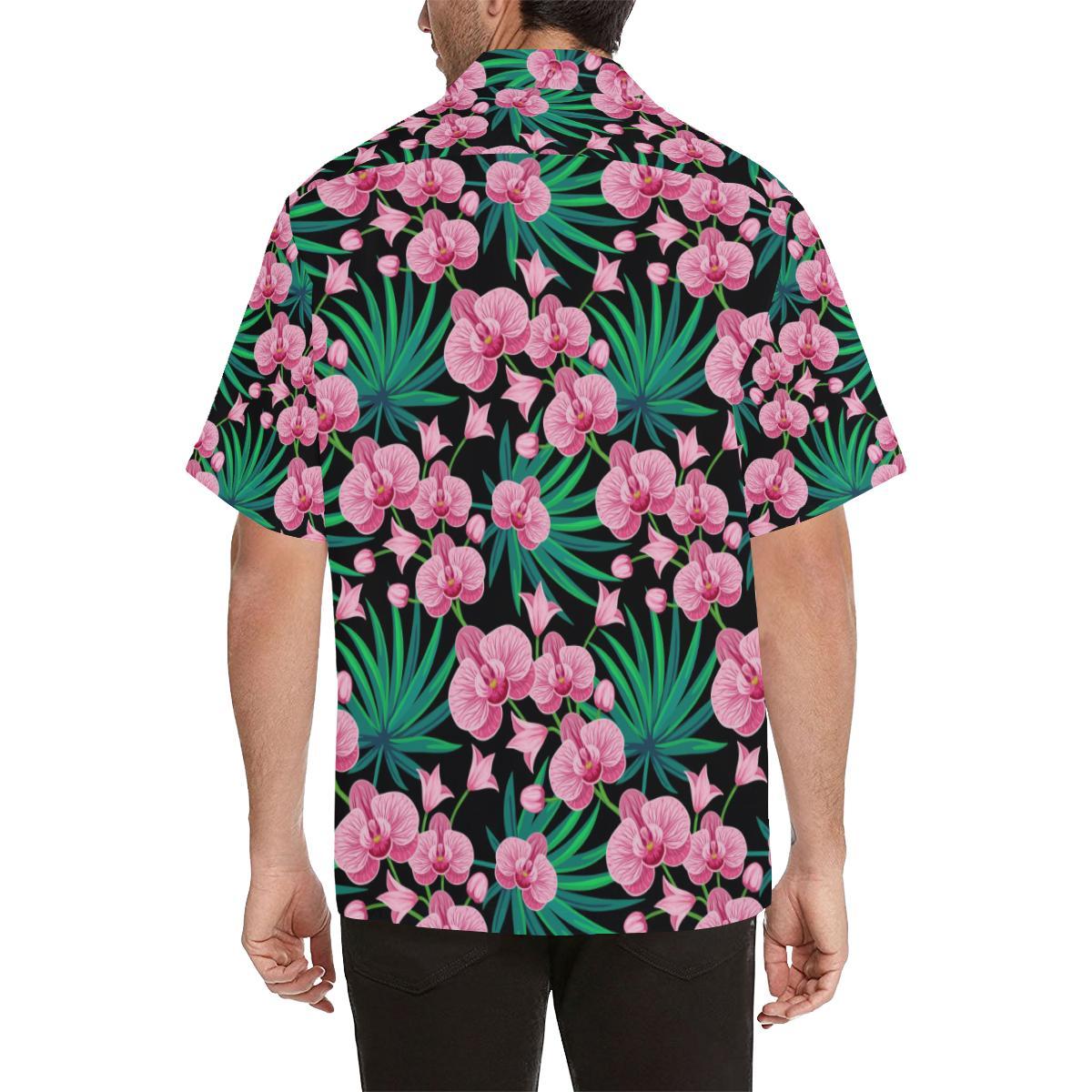 Orchid Pink Pattern Print Design OR06 Men Hawaiian Shirt-JorJune