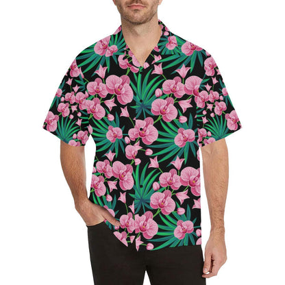 Orchid Pink Pattern Print Design OR06 Men Hawaiian Shirt-JorJune