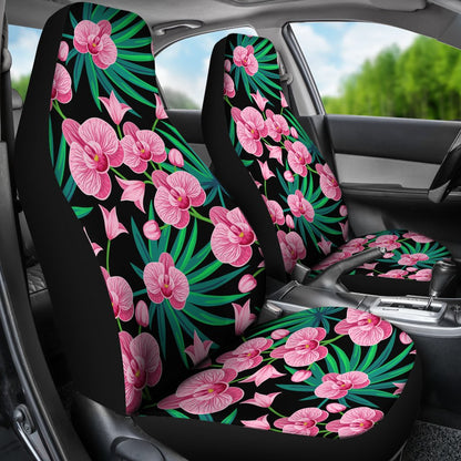 Orchid Pink Pattern Print Design OR06 Universal Fit Car Seat Covers-JorJune