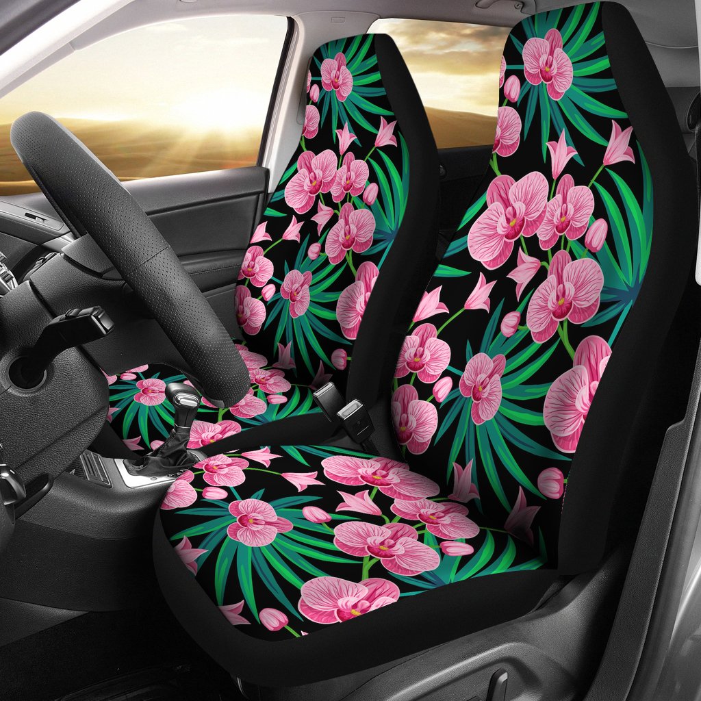 Orchid Pink Pattern Print Design OR06 Universal Fit Car Seat Covers-JorJune