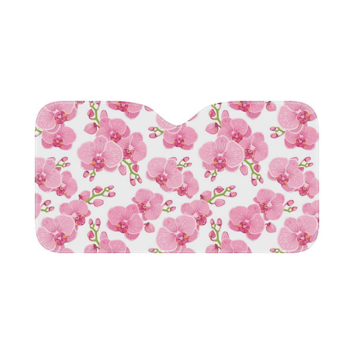 Orchid Pink Pattern Print Design OR07 Car Sun Shade-JorJune