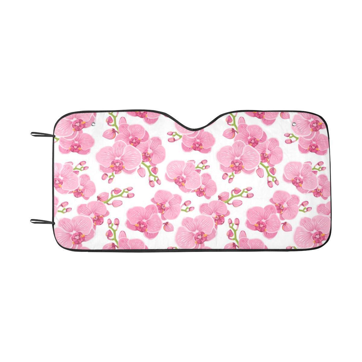 Orchid Pink Pattern Print Design OR07 Car Sun Shade-JorJune
