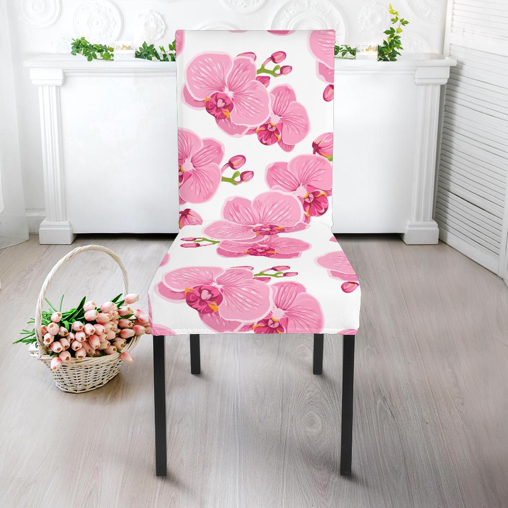 Orchid Pink Pattern Print Design OR07 Dining Chair Slipcover-JORJUNE.COM