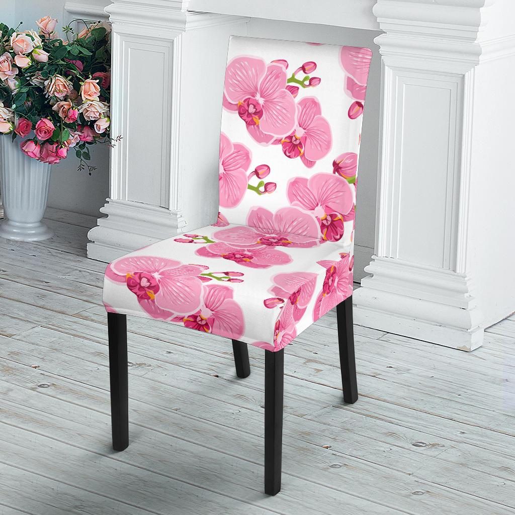 Orchid Pink Pattern Print Design OR07 Dining Chair Slipcover-JORJUNE.COM