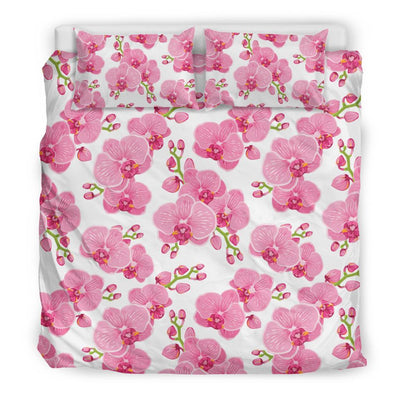 Orchid Pink Pattern Print Design OR07 Duvet Cover Bedding Set-JORJUNE.COM