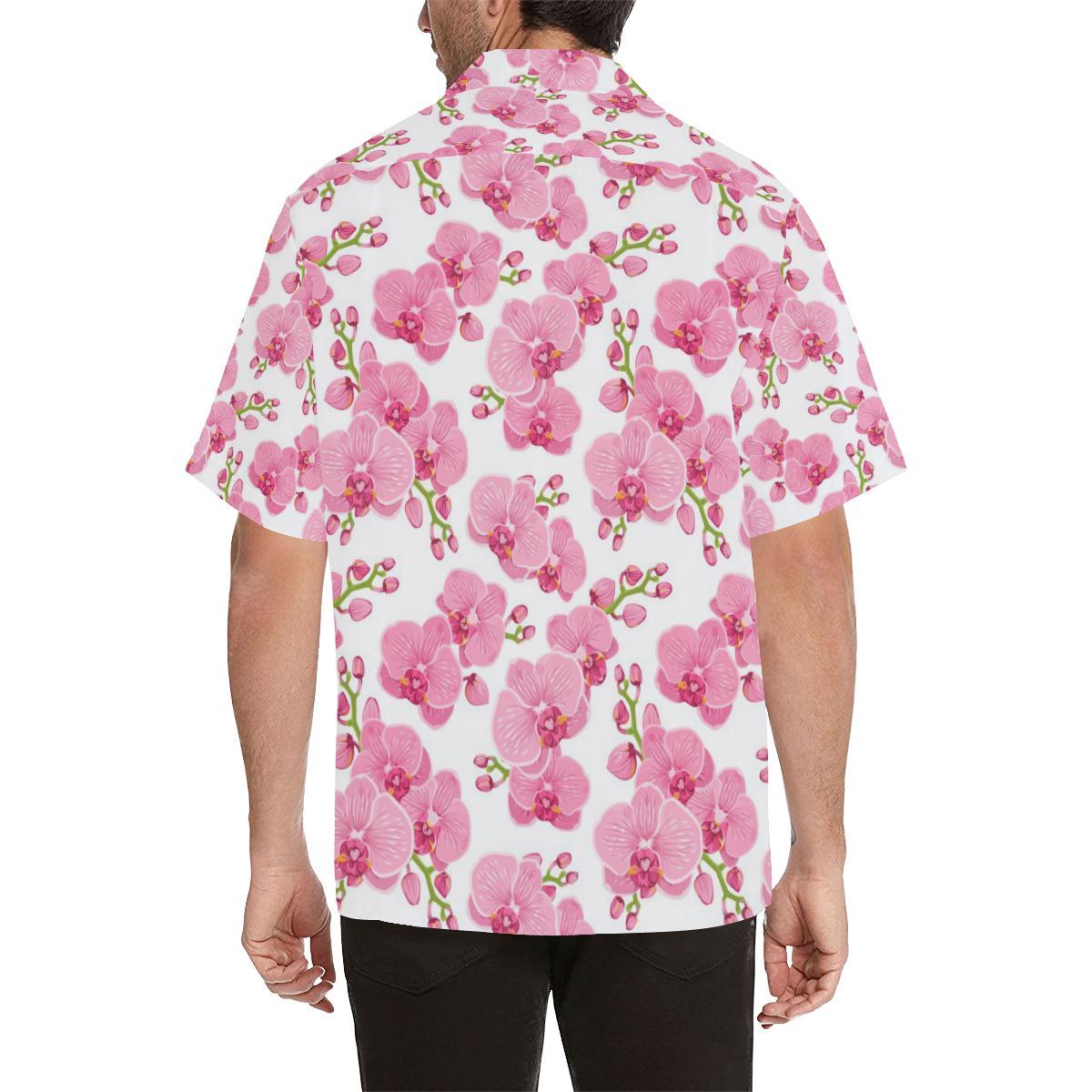 Orchid Pink Pattern Print Design OR07 Men Hawaiian Shirt-JorJune