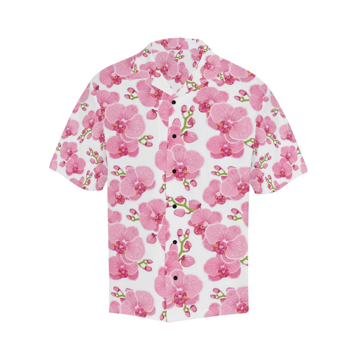 Orchid Pink Pattern Print Design OR07 Men Hawaiian Shirt-JorJune