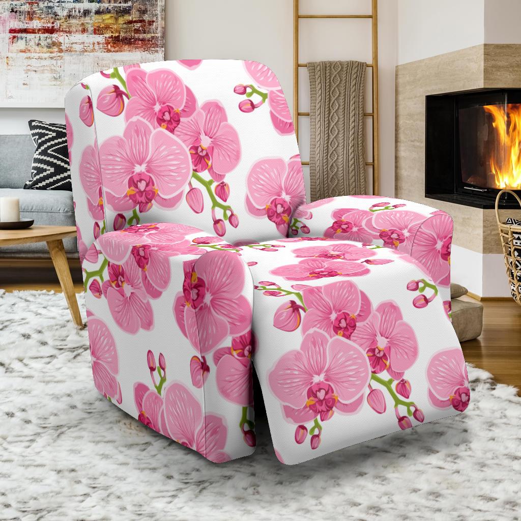 Orchid Pink Pattern Print Design OR07 Recliner Slipcover-JORJUNE.COM