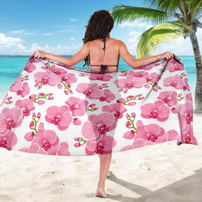 Orchid Pink Pattern Print Design OR07 Sarong Pareo Wrap-JORJUNE.COM