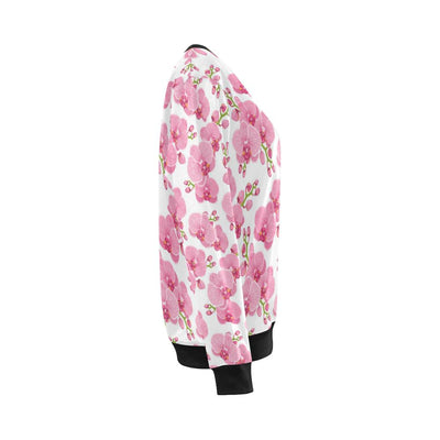 Orchid Pink Pattern Print Design OR07 Women Long Sleeve Sweatshirt-JorJune