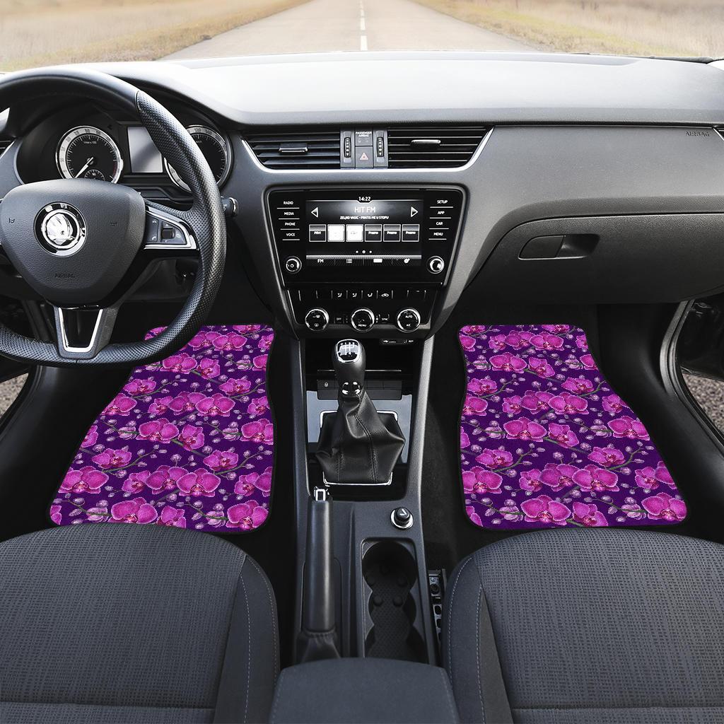 Orchid Purple Pattern Print Design OR02 Car Floor Mats-JORJUNE.COM