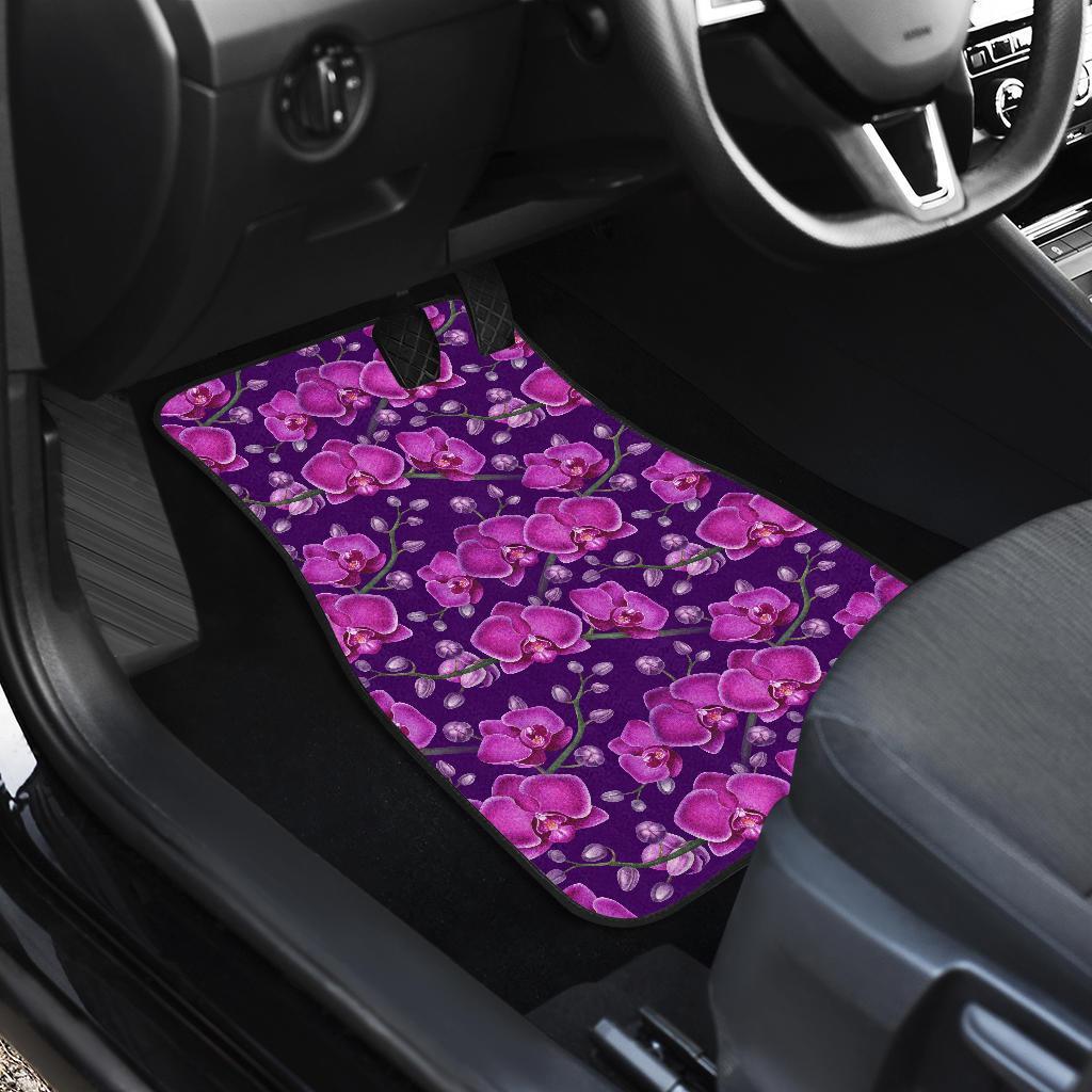 Orchid Purple Pattern Print Design OR02 Car Floor Mats-JORJUNE.COM
