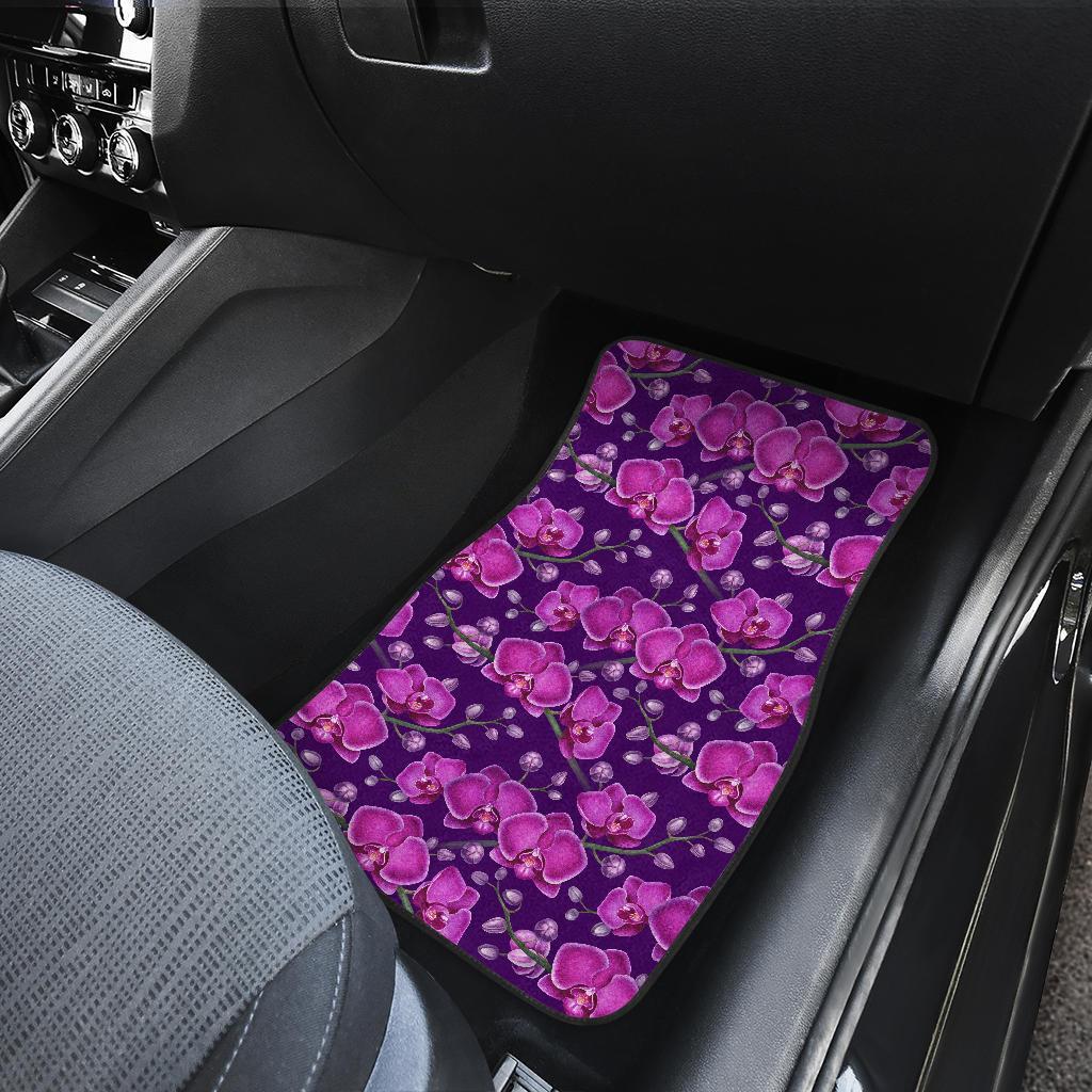 Orchid Purple Pattern Print Design OR02 Car Floor Mats-JORJUNE.COM