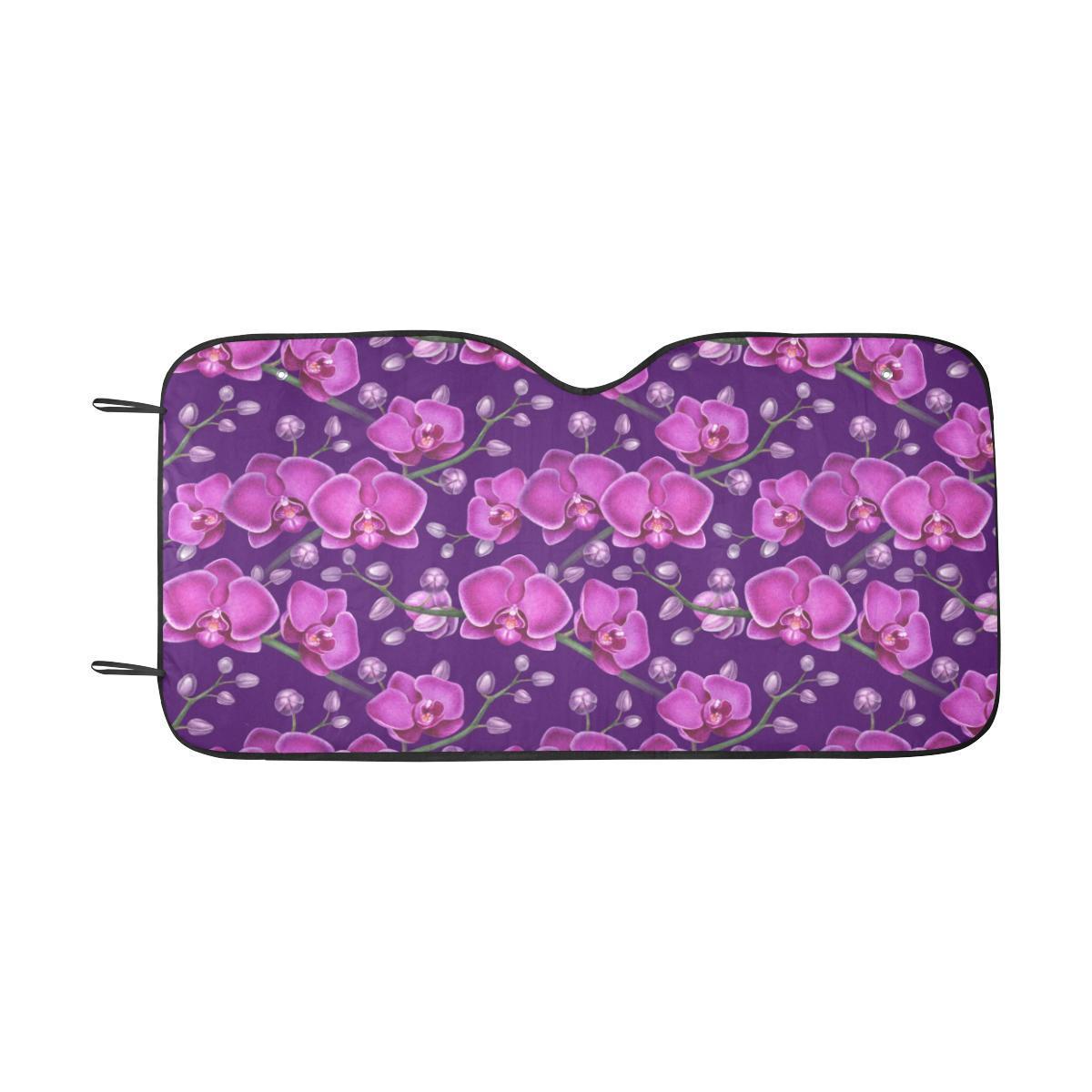 Orchid Purple Pattern Print Design OR02 Car Sun Shade-JorJune