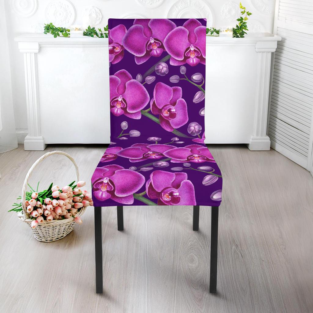 Orchid Purple Pattern Print Design OR02 Dining Chair Slipcover-JORJUNE.COM