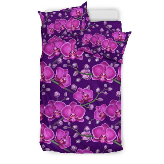 Orchid Purple Pattern Print Design OR02 Duvet Cover Bedding Set-JORJUNE.COM