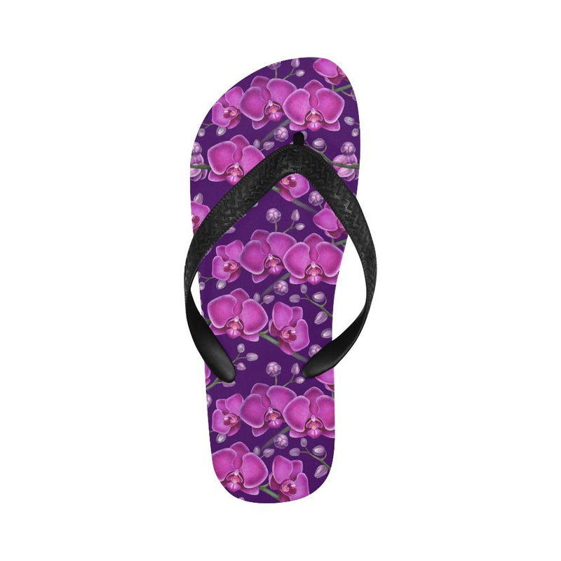 Orchid Purple Pattern Print Design OR02 Flip Flops-JorJune