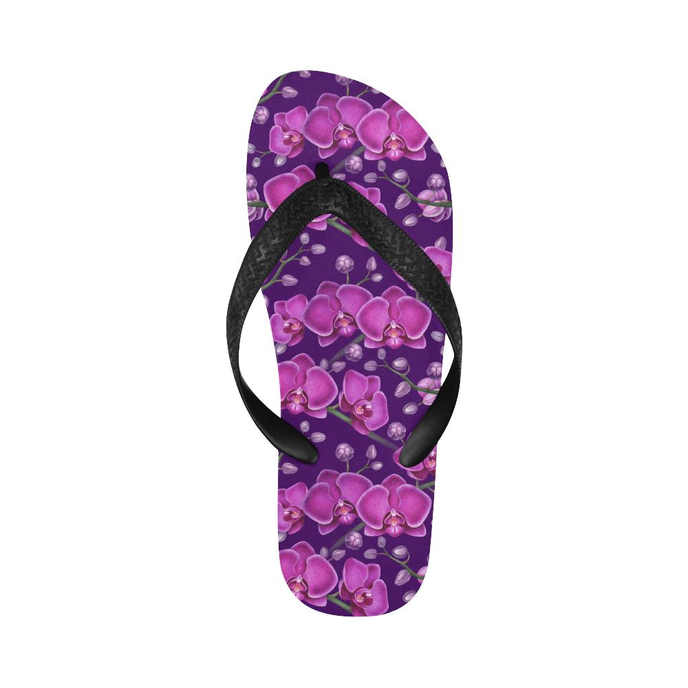 Orchid Purple Pattern Print Design OR02 Flip Flops-JorJune