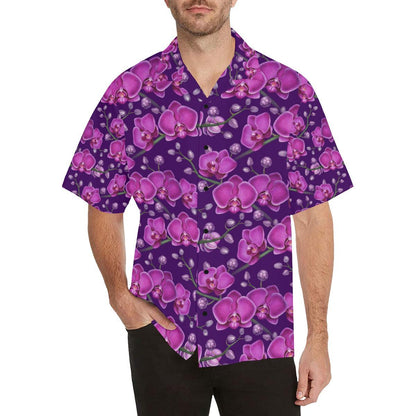 Orchid Purple Pattern Print Design OR02 Men Hawaiian Shirt-JorJune